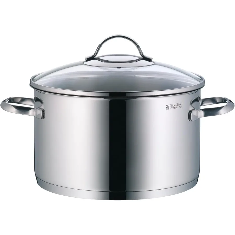 طقم أوعية مكون من 4 قطع مع غطاء زجاجي بحافة صب من الفولاذ المقاوم للصدأ المصقول من الفولاذ المقاوم للصدأ المطلي لغسالة الأطباق، لمسة نهائية فضية آمنة #6