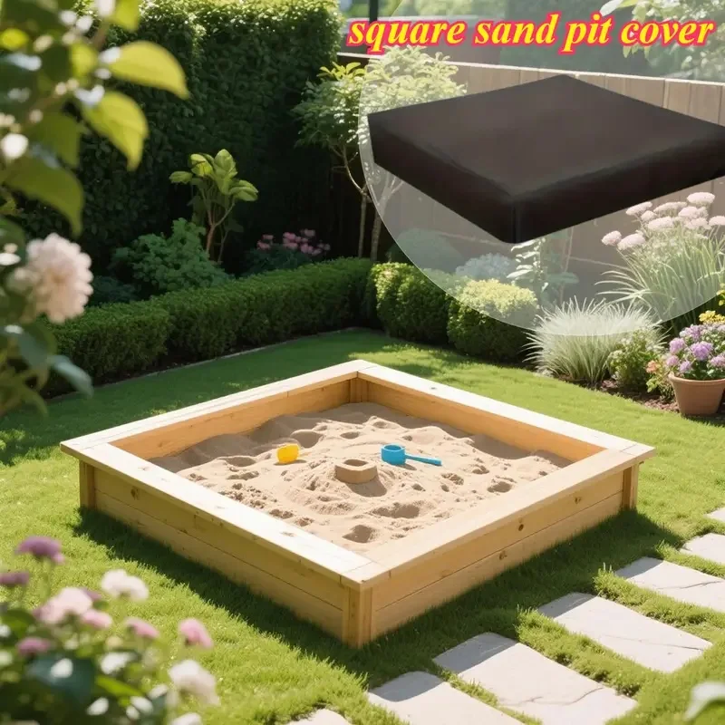 غطاء حفرة رمل من قماش أكسفورد، مقاسات متعددة للفناء والشرفة وجانب حمام السباحة والشاطئ والفناء الخلفي والحماية من أشعة الشمس في الفناء، تصميم قابل للطي #2