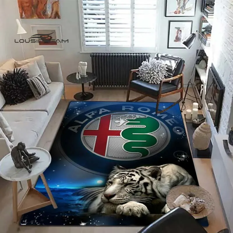 Alfa Romeo Logo Carpets and Rug 3D Printing Fashion Carpet Living Room Bedroom Decorate Large Area Soft Carpet Kids Room Rug