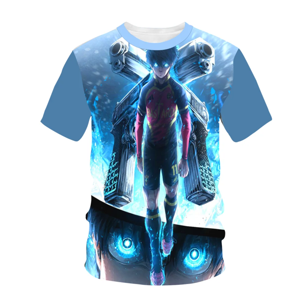 Summer Anime Men's T-shirt 3D Printing Fashion Anime Blue Lock T-shirt Street Fashion Tops Casual Oversized Men's T-shirt