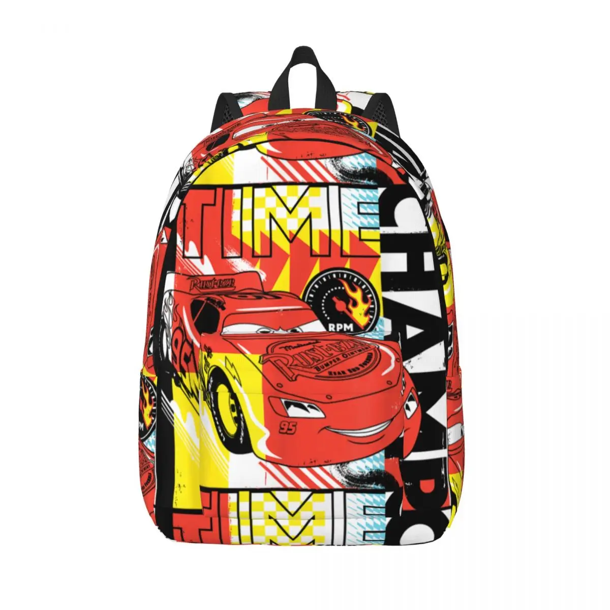 

Cars Lightning McQueen Time Champ Big Poster Backpack Cute Backpacks Student Unisex Trekking Soft School Bags Designer Rucksack