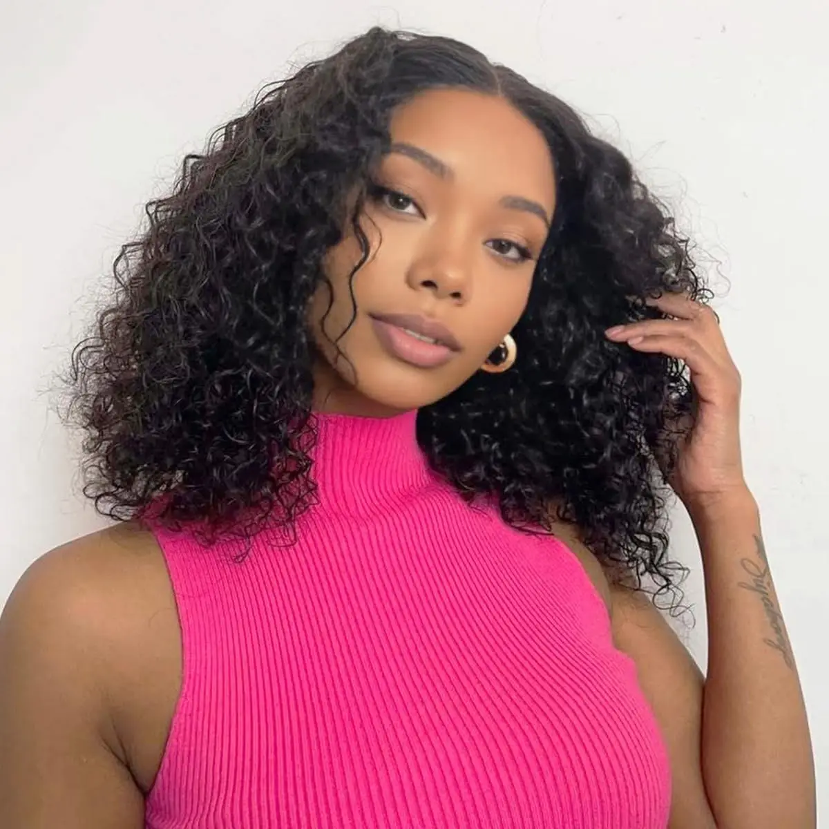 

13X4 Lace Frontal Wig Deep Wave Bob Wig Human Hair Curly Deep Wave Bob Wig Pre Plucked Human Hair Short Curly Bob Wig For Women