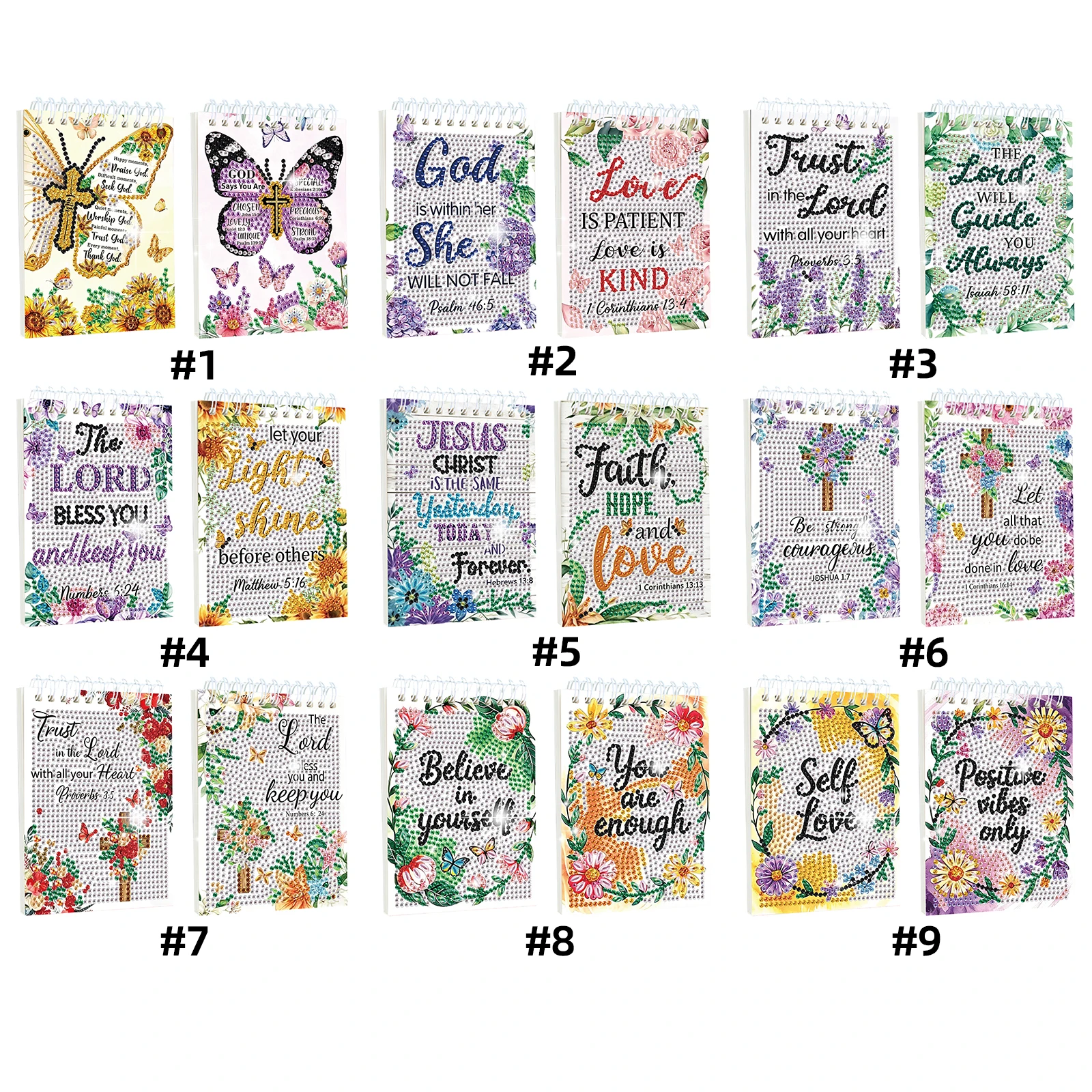 2pcs Gem Painting Blank Notebook Special Shaped Gem Art Sketchbook with Tools Diamond Art Hardcover Dairy Book for Adults Diary