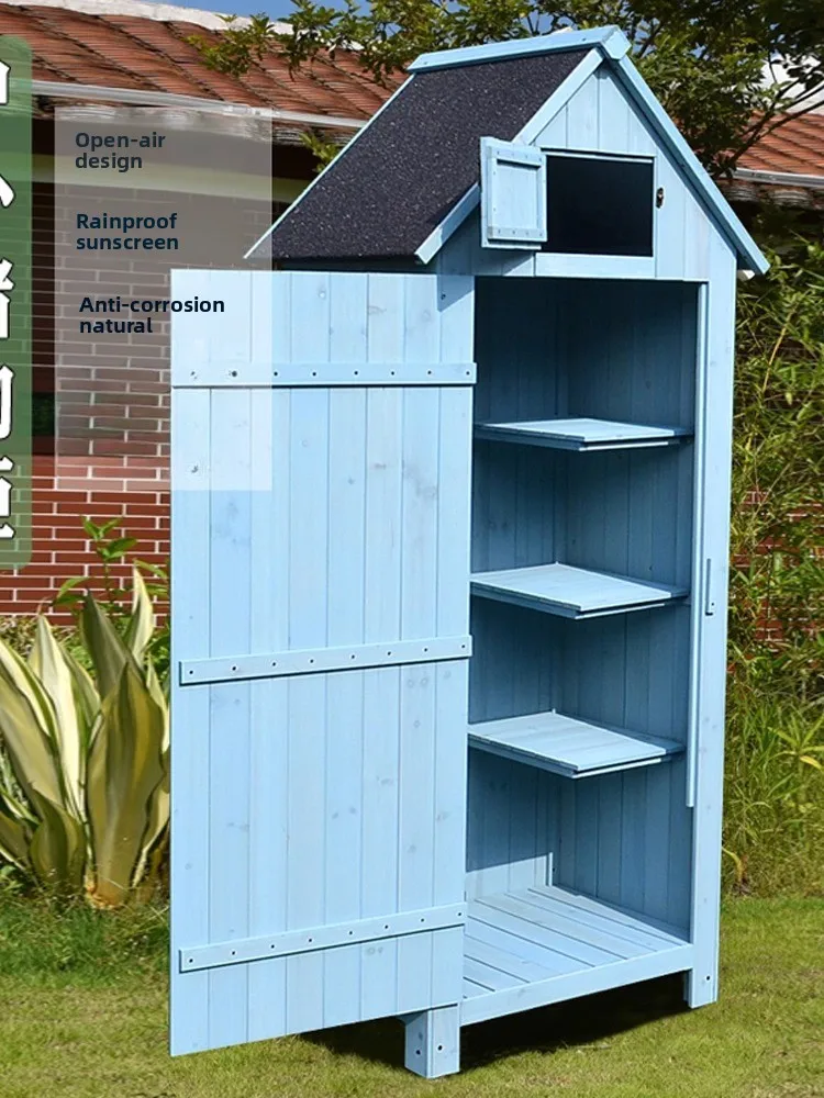 Szafka do przechowywania na zewnątrz, wodoodporna, w stylu europejskim, dekoracyjna szafka narzędziowa do przechowywania na dziedzińcu lub w ogrodzie.
