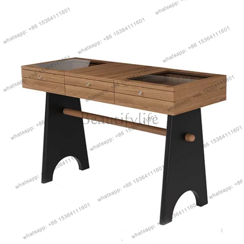 

French medieval solid wood bedroom flip dresser simple small apartment