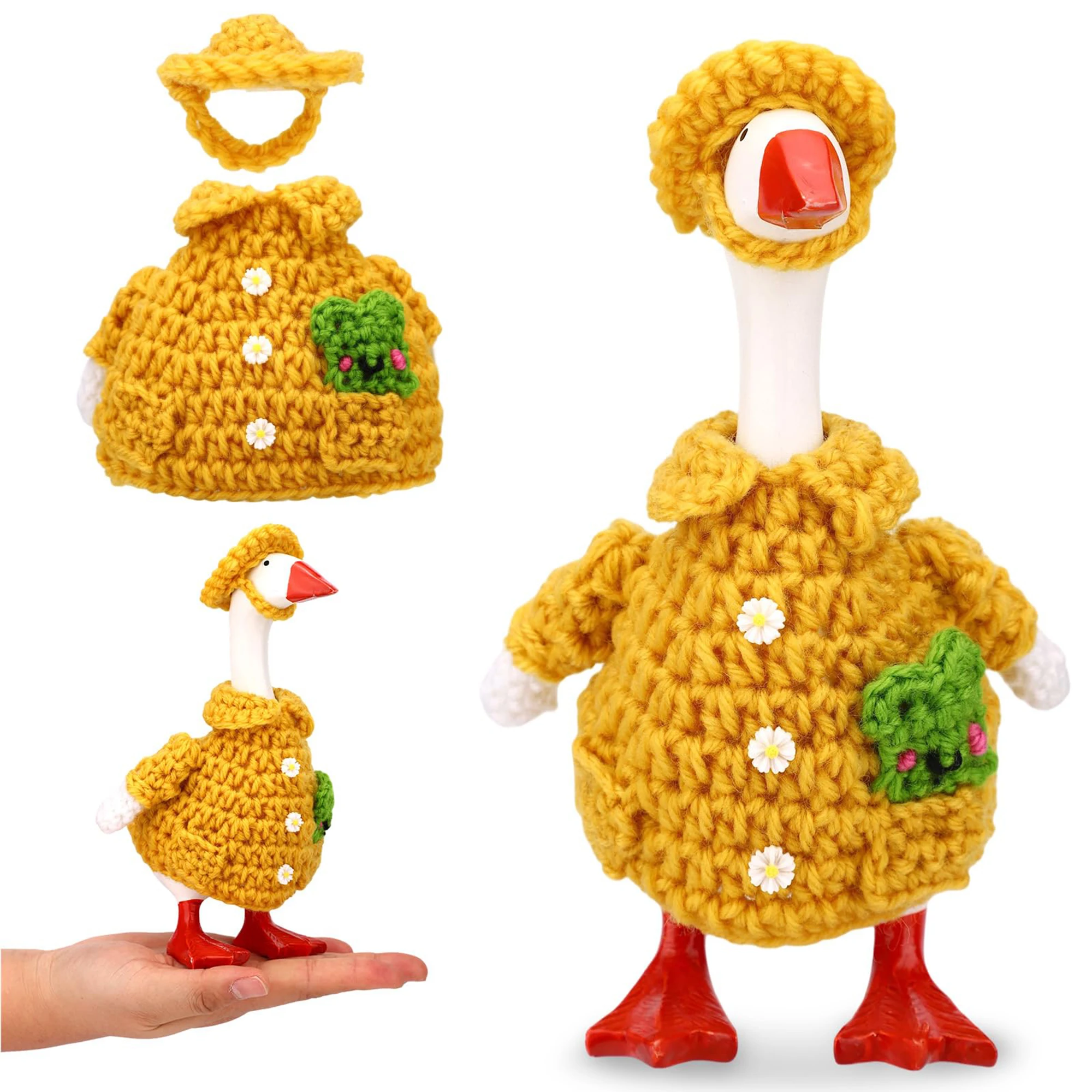 

Наряды для мини-гуся: милые дождевики и шапочки из пряжи для 7-дюймовых гусей