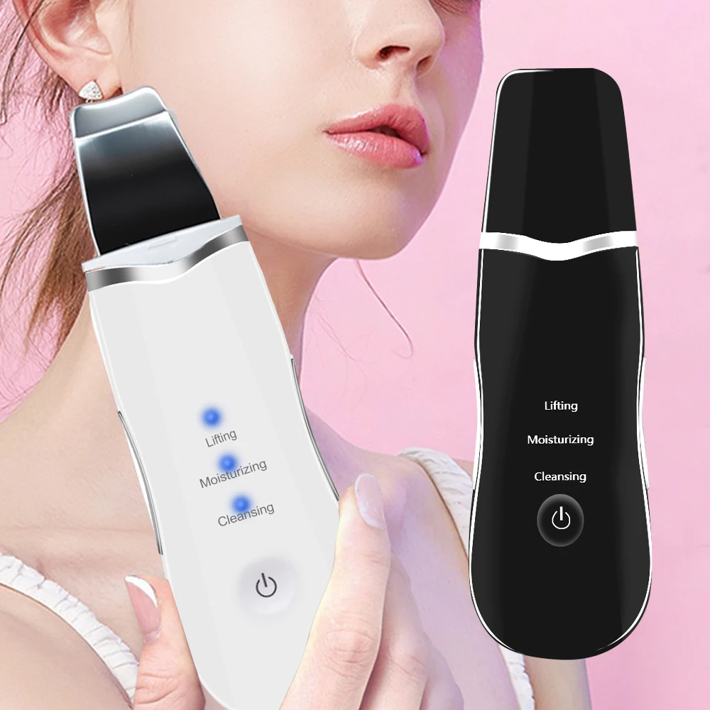 Ultrasonic Skin Scrubber ทําความสะอาดใบหน้าลึก Peeling Blackhead Remover Ance Pore ทําความสะอาดลึก Peeling Shovel Facial Lifting