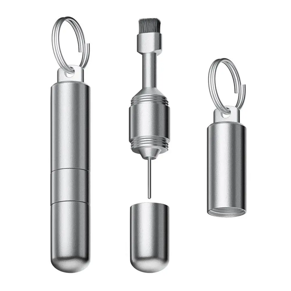 3in 1 Keychain Tool SIM Eject Pin Cleaning Brush Box Cutter Portable Phone Earphone Cleaning Tool