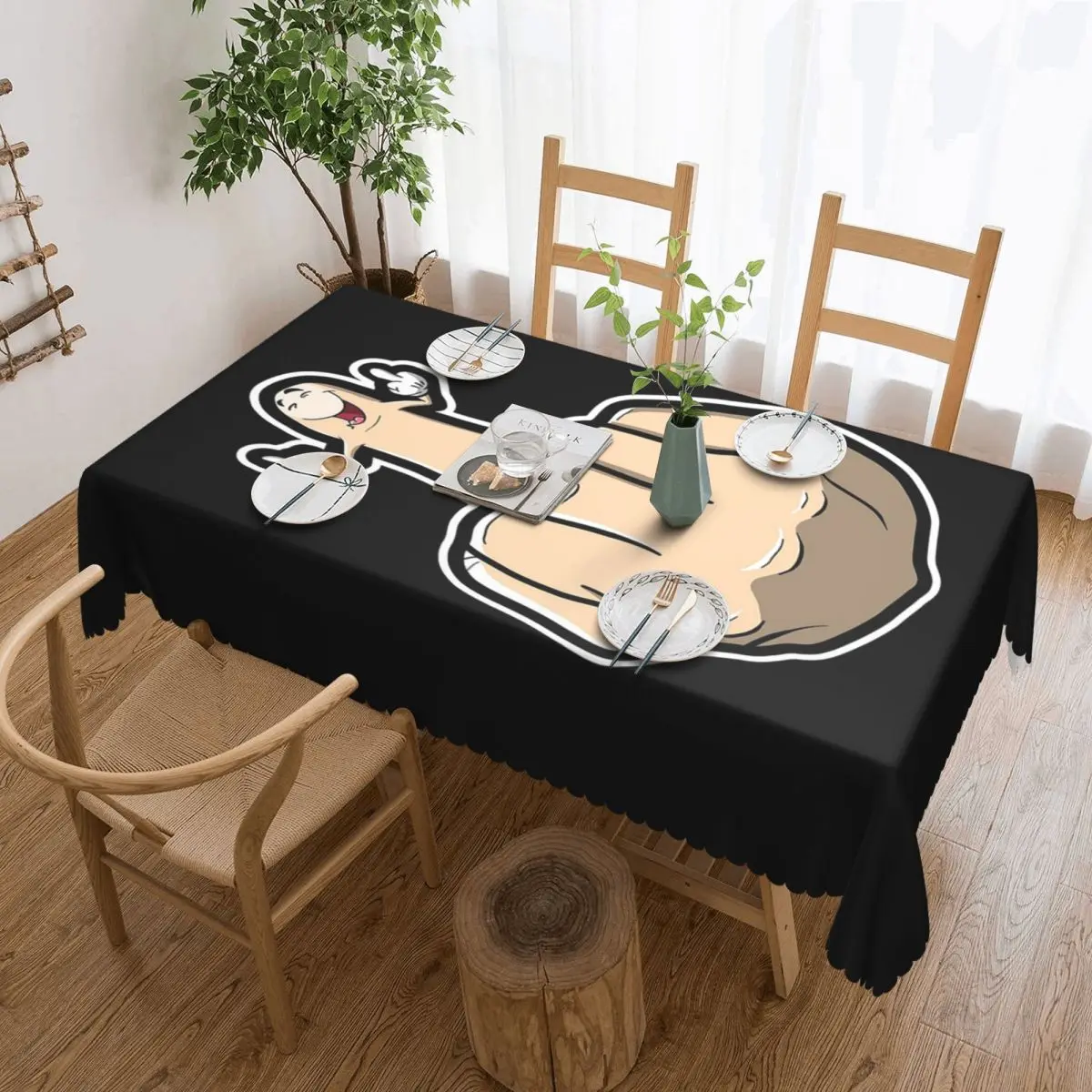 Hand Gesture Design Middle Finger Shows Middle Fingers Custom Rectangular Tablecloth Oilproof Table Cover Table Cloth