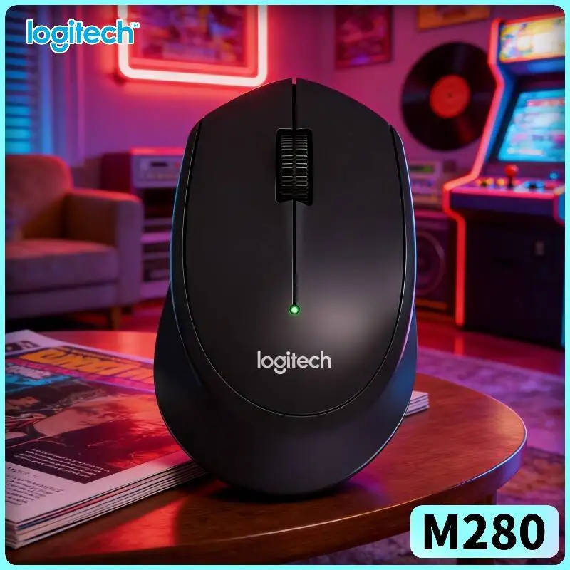 

Logitech M280 Ergonomic Wireless Mouse Low-Noise Tap Buttons 10m Stable Link 18-Month Battery Quick Start for Home Desktop