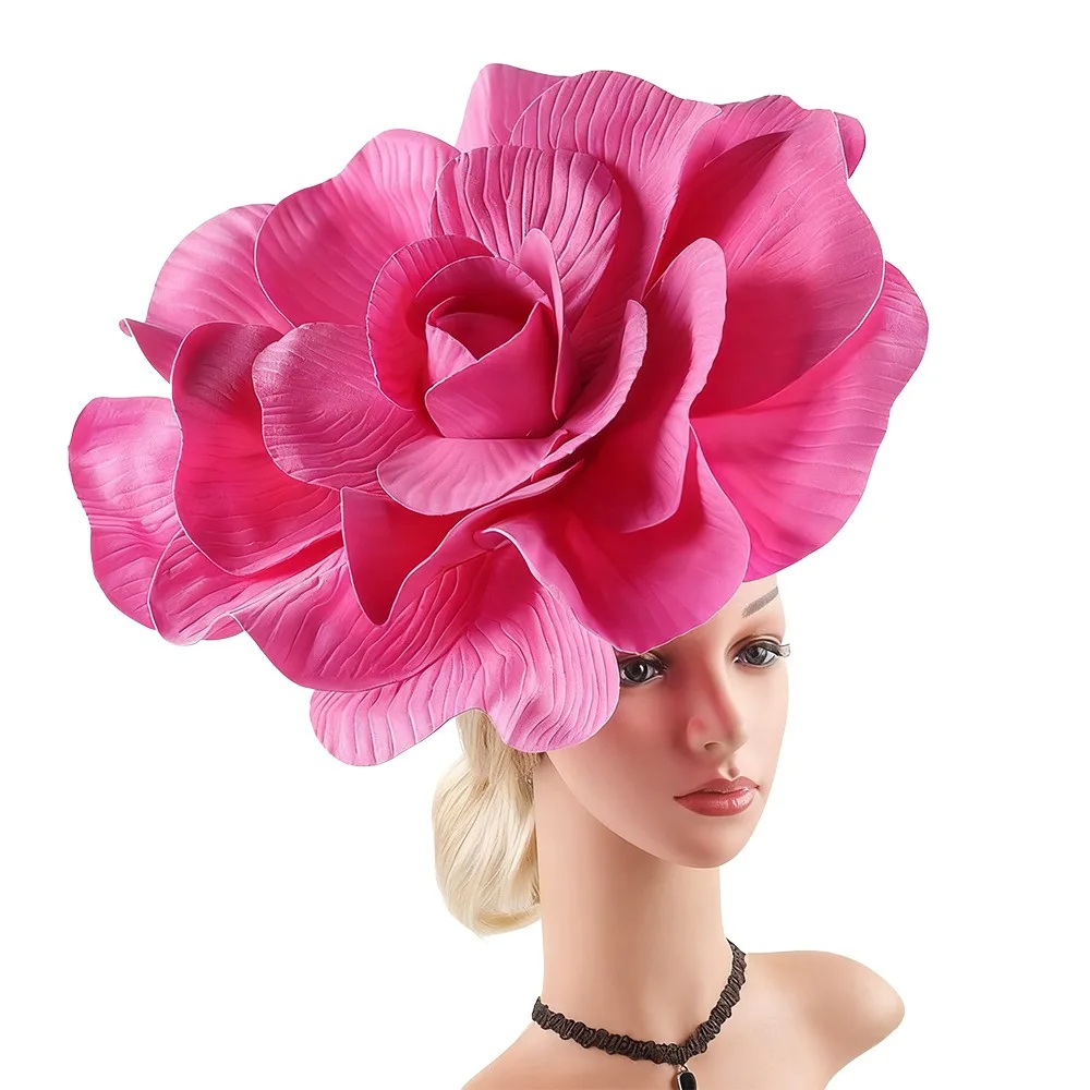 

New Exaggerated Hair Band Large Flower Hair Clip Prom Headpiece Hat Headdress Women