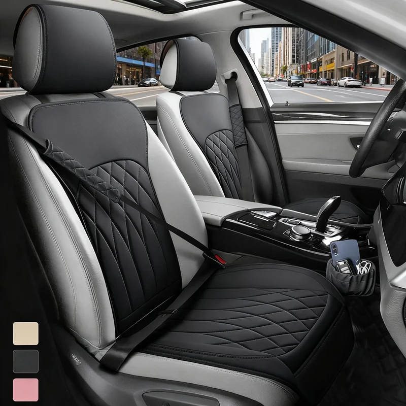 

Чехлы на 2 сиденья из искусственной кожи, универсальная подушка для сиденья Four Seasons для Ford Mk4 Focus 2 3 Fiesta Kuga Fusion Ranger Explorer