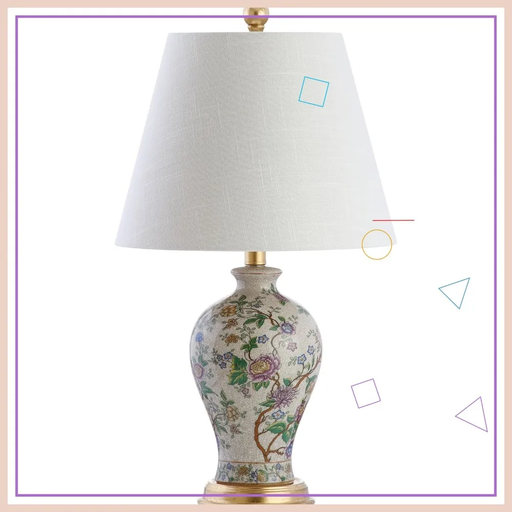 

Grace 24" Floral LED Table Lamp for Bedroom, Living Room, Office - Classic Cottage Style with Included Bulb