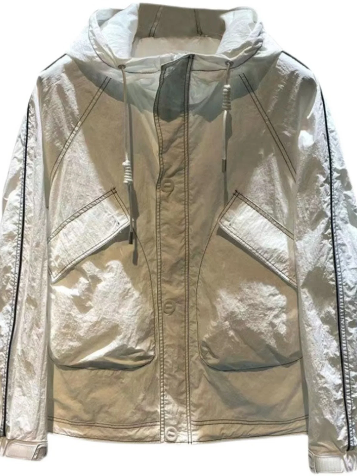 

Casual Color Men's Jaet Summer Trendy Brand Loose Fit Hooded Sun Protection Lightweight Street Sle Outerwear