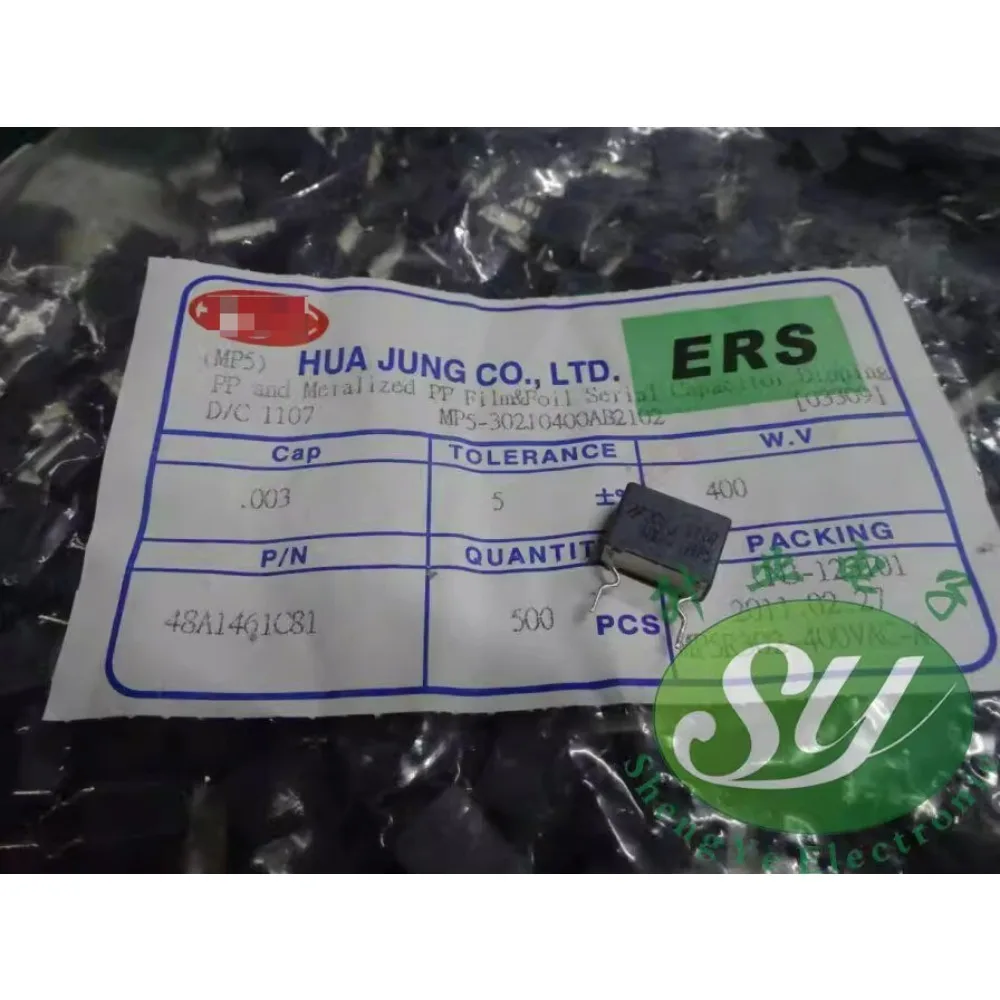 

50PCS 0.0033uf/400vAC 3300pf 3.3nf 332 brand new 10mm film capacitor
