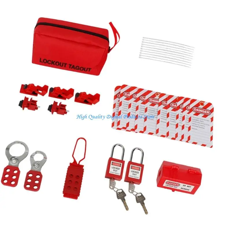 

U2JE Safety Lockout Tagout Set Safety Padlock with Warning Label for Hazard Prevention in Various Work Setting