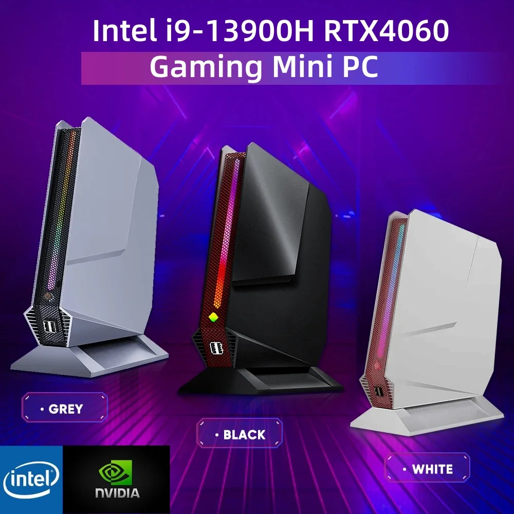 13th Gen Gamer Mini PC Nvidia RTX 4060 3050 8G Intel i9 13900H 12900H i7 13700H RGB Mini Gaming Desktop Barebone Computer WiFi6