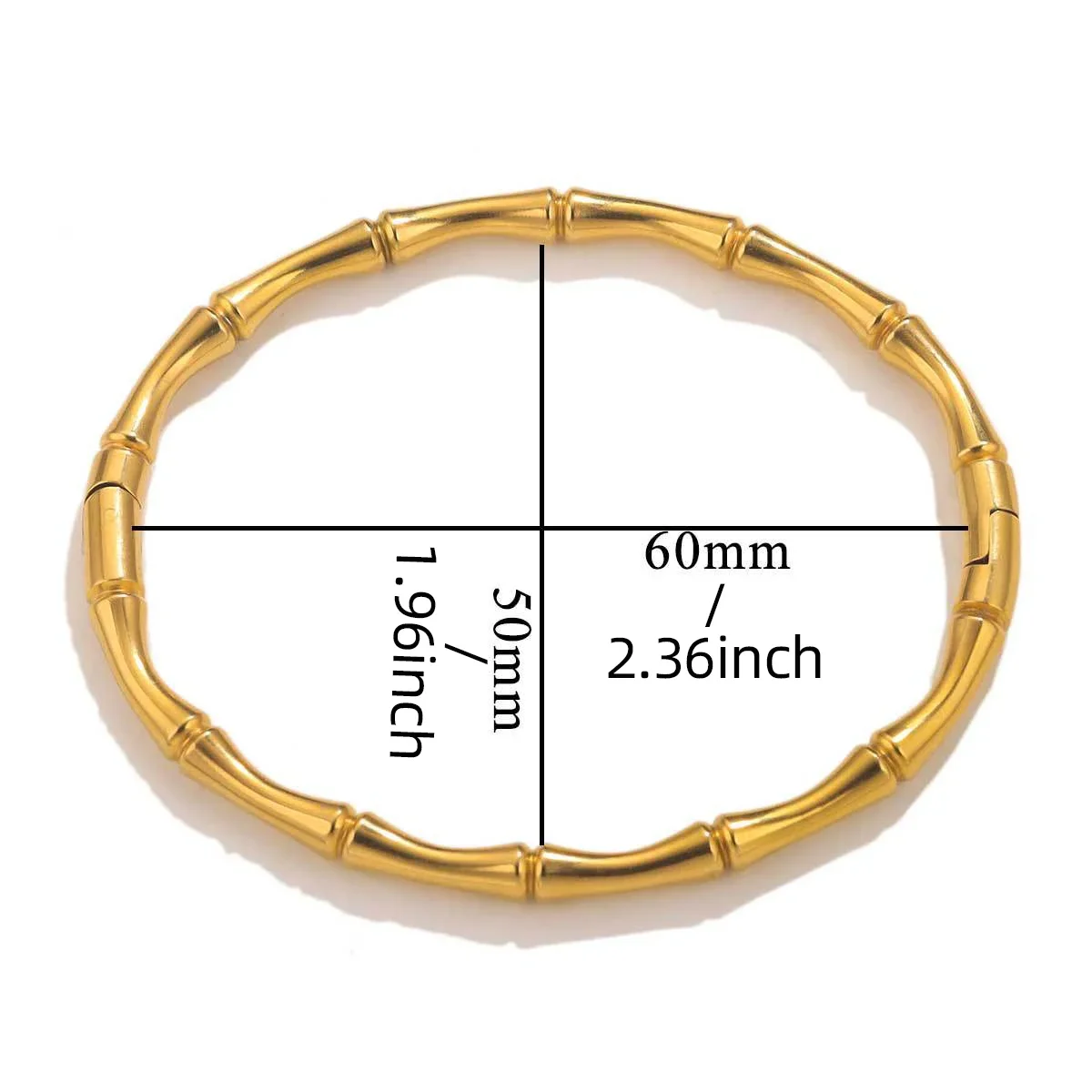 Stainless Steel Gold Color Bamboo Cuff Bracelets Bangles for Woman Wedding Female Luxury Bracelets Jewelry Gift