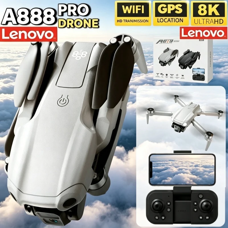

Lenovo A888 Pro Drone Professional 8K 5G WIFI Dual Camera Remote Control with screen Brushless Motor Avoidance Quadcopter