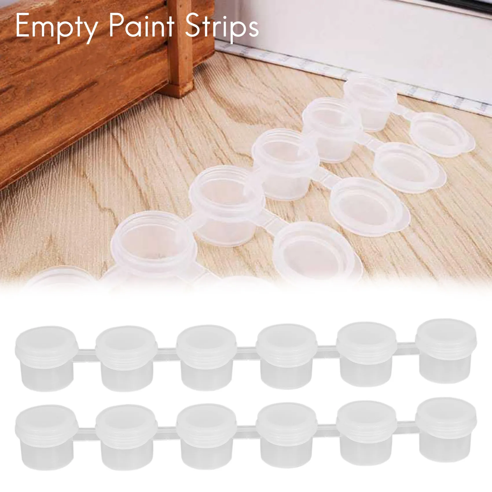 24 Strips 2Ml Empty Paint Strips Paint Cup Pots Clear Storage Containers Painting Arts Crafts Supplies 144 Pots in Total