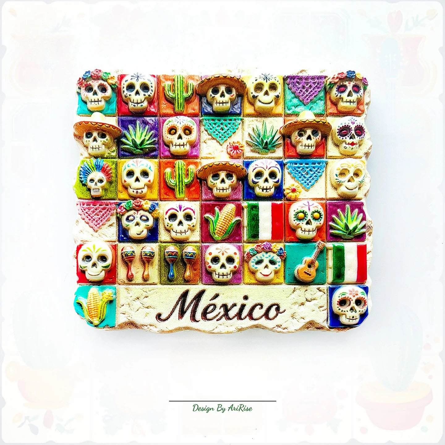 Day of the Dead in Mexico Refrigerator Magnets, Travel Souvenirs & Home Decor Stickers