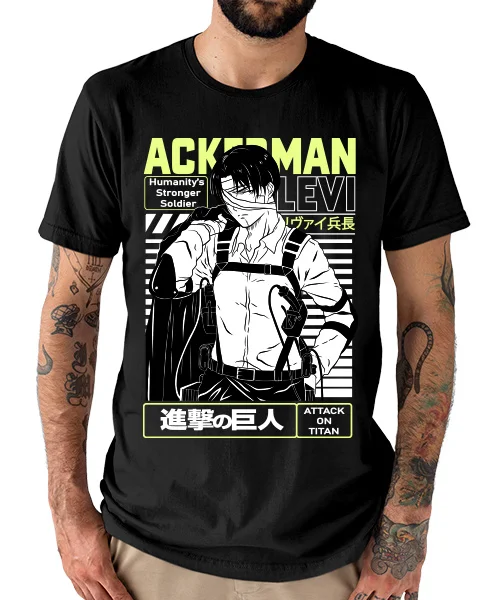 T-shirt For Anime Attack on Titan Capitán Levi Batalla Final