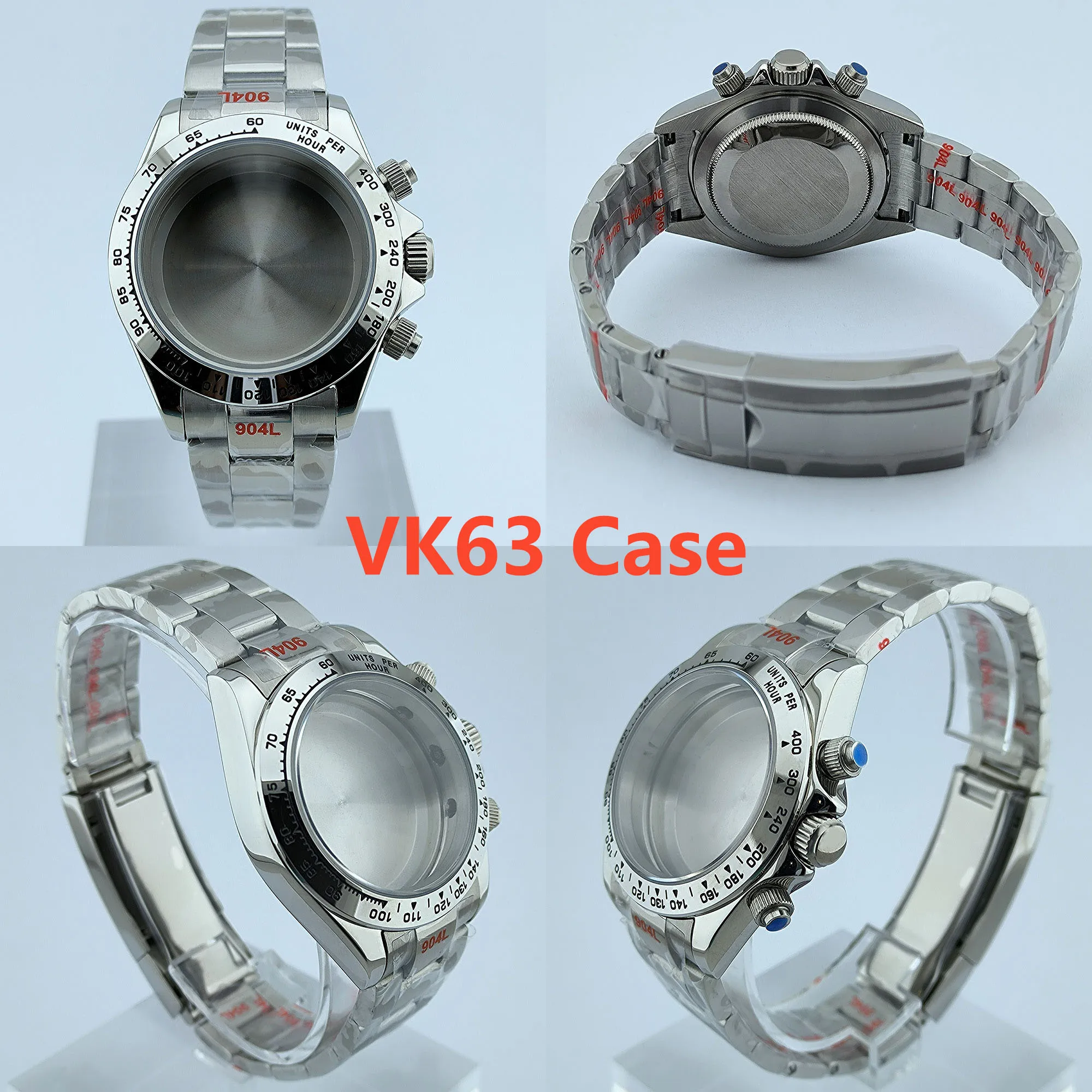 NEW VK63 case Watch case men\'s chronograph quartz watch suitable for VK63 movement watch accessories