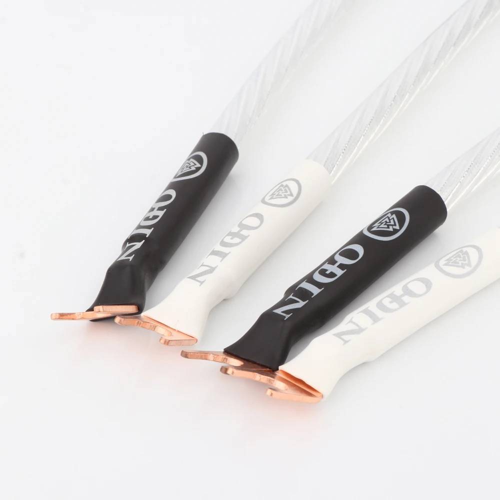 4pcs Hi-End Hifi Nordost ODIN sterling silver jumper audio cable over machine line fever speaker cable banana to Y speaker cable