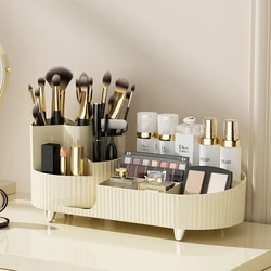 organizador de maquiagem caixas organizador de acrilico banheiro Maquiagem Organizador Cosmetic Box Rotating Pen Holder Banheiro Organizador Plástico Organizador Caixas De Acrílico Organizador De Armazenamento