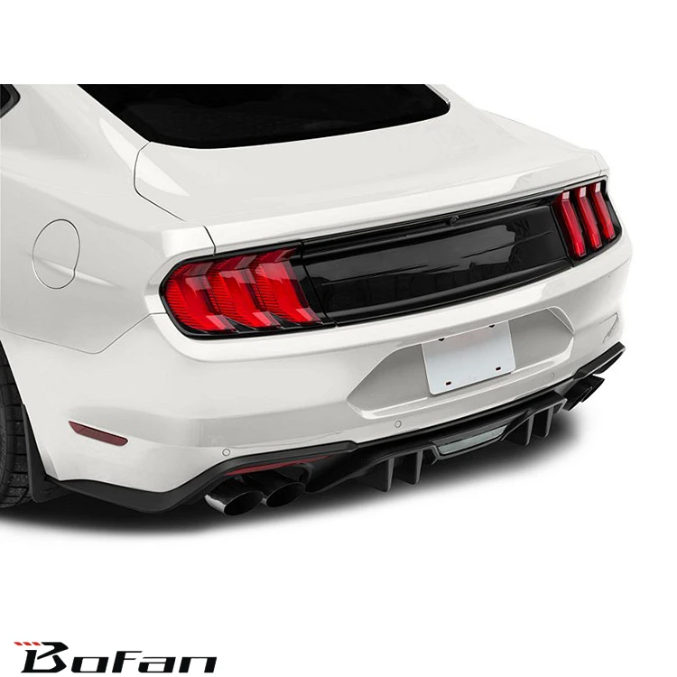 High Quality PP Material ROCK Style Car Bumper Rear Diffuser Lip for Mustang 2018-2022