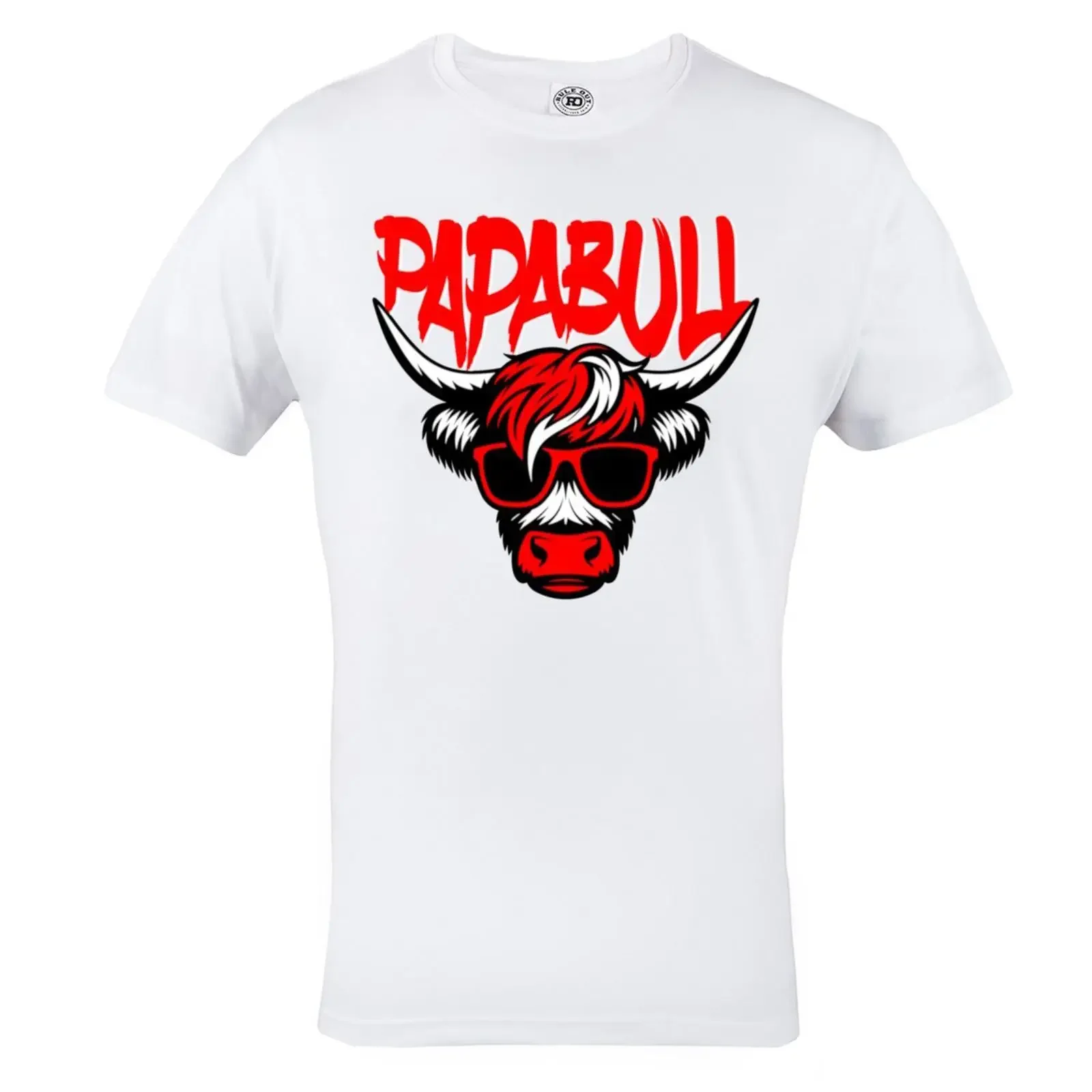 PapaBull T Shirt Lustig Vater Geschenk Vatertag Bull Humor Herren vintage Washed Breathable Top For Everyday Wear Comfortable