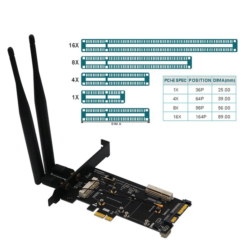 Adaptateur Mini PCI-E vers PCI-E 1X avec emplacement pour carte EpiCard, adaptateur MSATA SSD vers SATA 3.0, carte convertisseur 2 en 1 pour ordinateur portable