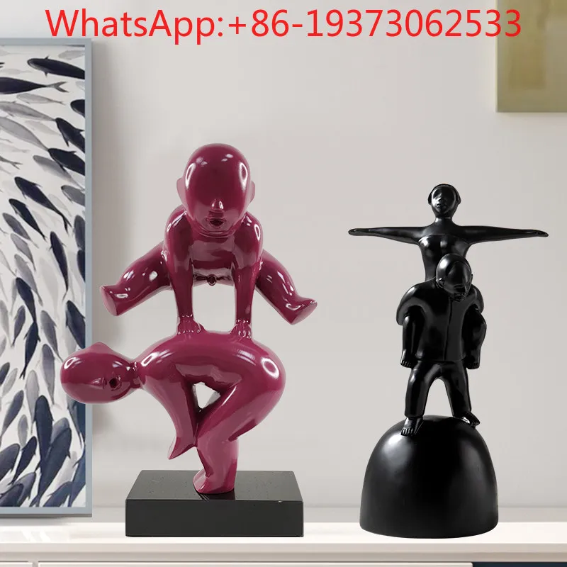Modern Creative Figure Tabletop Ornament Hotel Clubhouse Abstract Sculpture Art Soft Decoration view 4