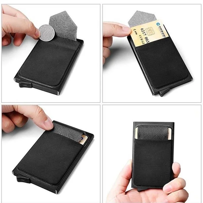 Anti-theft ID Credit Card Holder Minimalist Porte Carte Thin Aluminium Metal Wallets Pocket Case Bank Women Men Credit Card Box