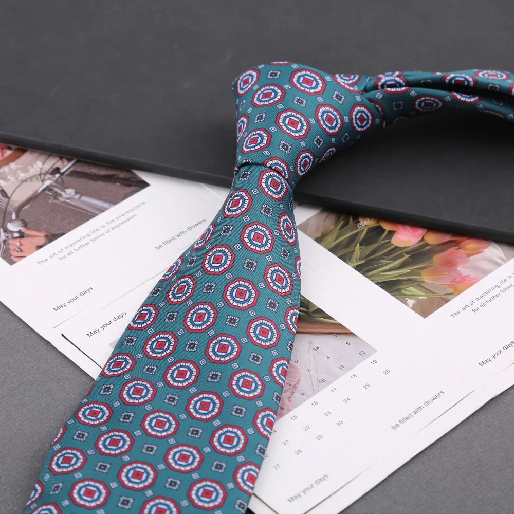 Klassische Krawatte für Herren, Seidenimitat, hochwertige Krawatten, weich, neuartig, gepunktet, mit Blumenmuster, Business- und Hochzeitsaccessoires, Geschenk – Detail 18