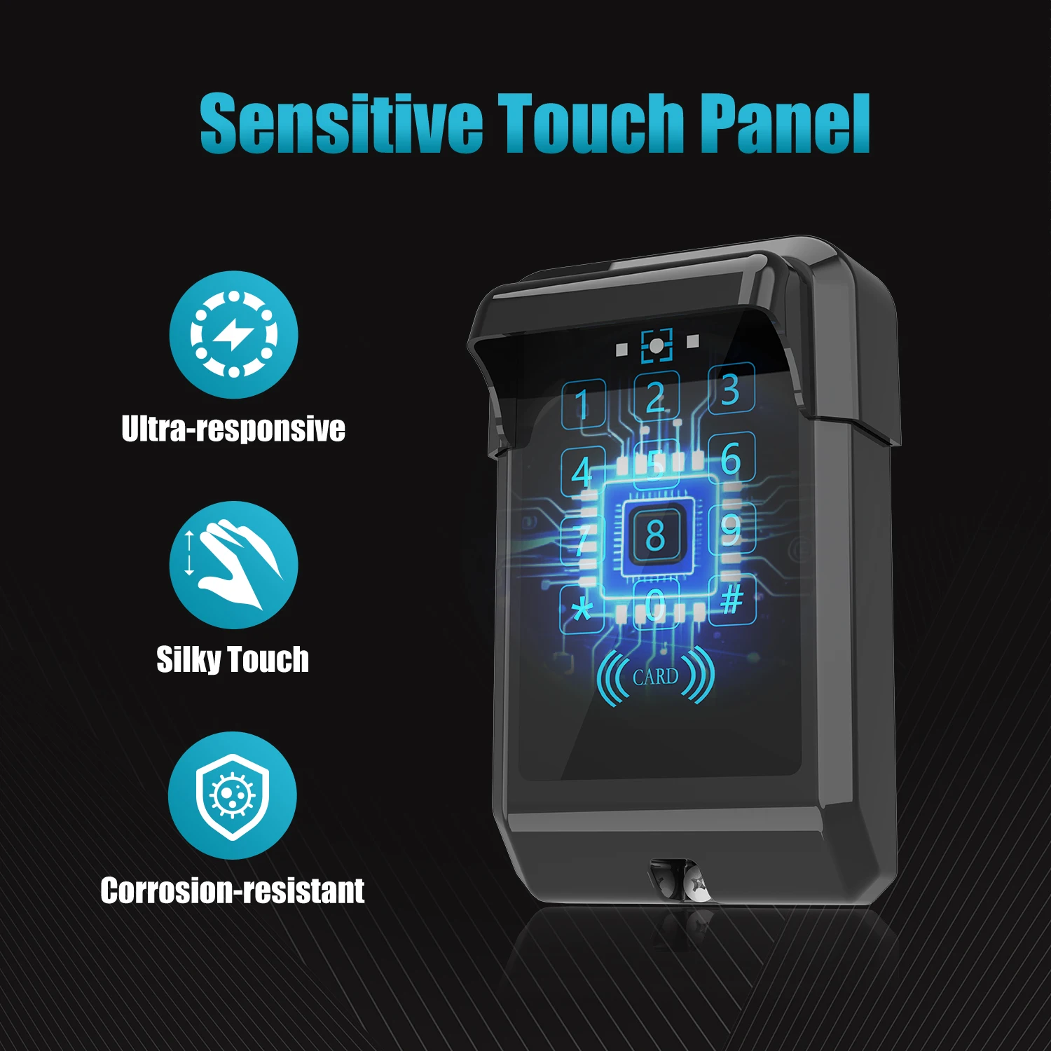 Touch Panel Wireless Keypad for Gate Opener, Wall Mounted Waterproof Keyless Entry Keypad, Digital Code Keypad Security Control