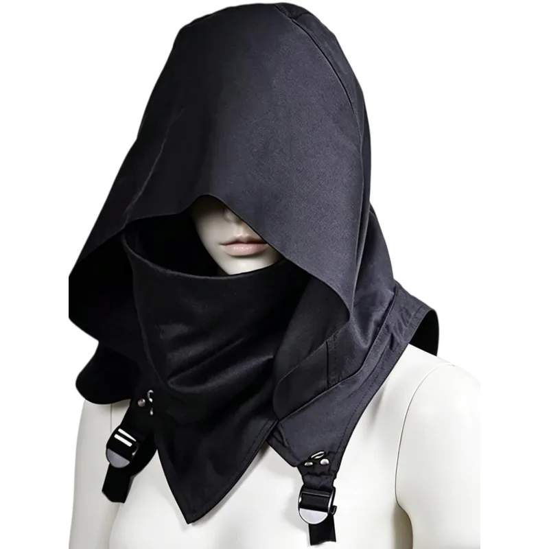 Halloween Party Hats Cowl Style Medieval Hooded Cloak Black Hat Role-playing Fantasy Vintage Pirate Cosplay Cap