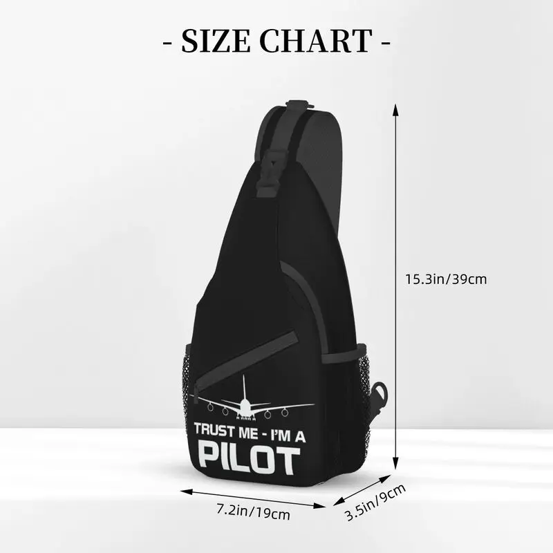 Trust Me IM A Pilot Crossbody Sling Backpack, airplane Flying Aeroplane Aviation Gift, Chest Shoulder Bag, Cycling Camping Daypack