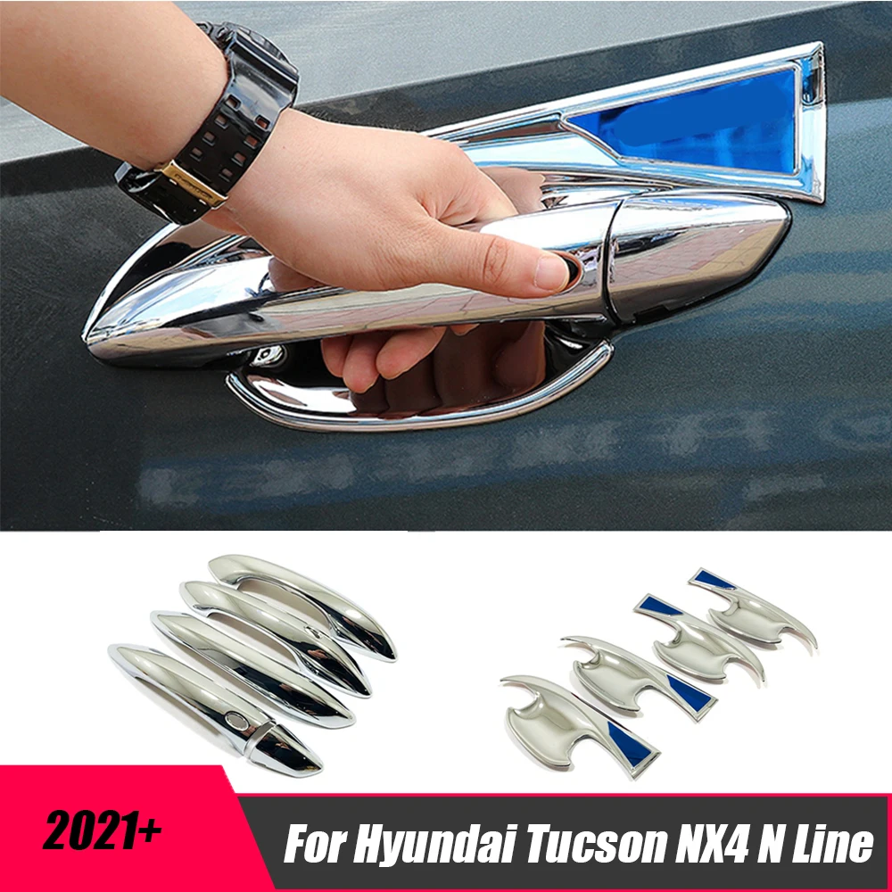 

ABS Chrome Accessories For Hyundai Tucson NX4 N L 2021-2023 Exterior Handle Frame Trim Car Door Handle Bowl Styling cover