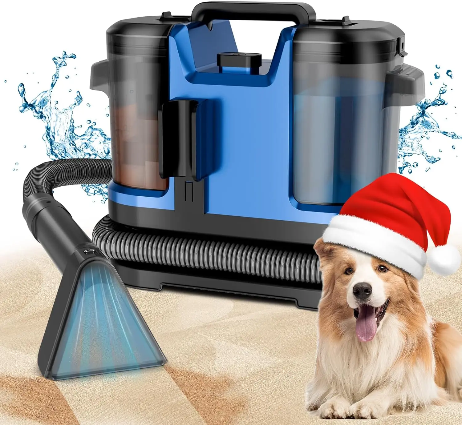 

Portable Carpet & Upholstery Cleaner with 18KPa Suction, Dual Tanks, Easy Storage for Furniture, Stairs, Cars