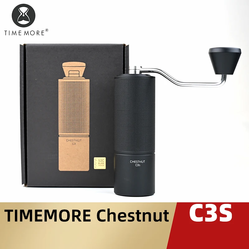 TIMEMORE Chestnut C3S / C3ESP 수동 커피 그라인더 업그레이드 모든 금속 본체 및 미끄럼 방지 디자인 휴대용 그라인더 S2C Burr Inside