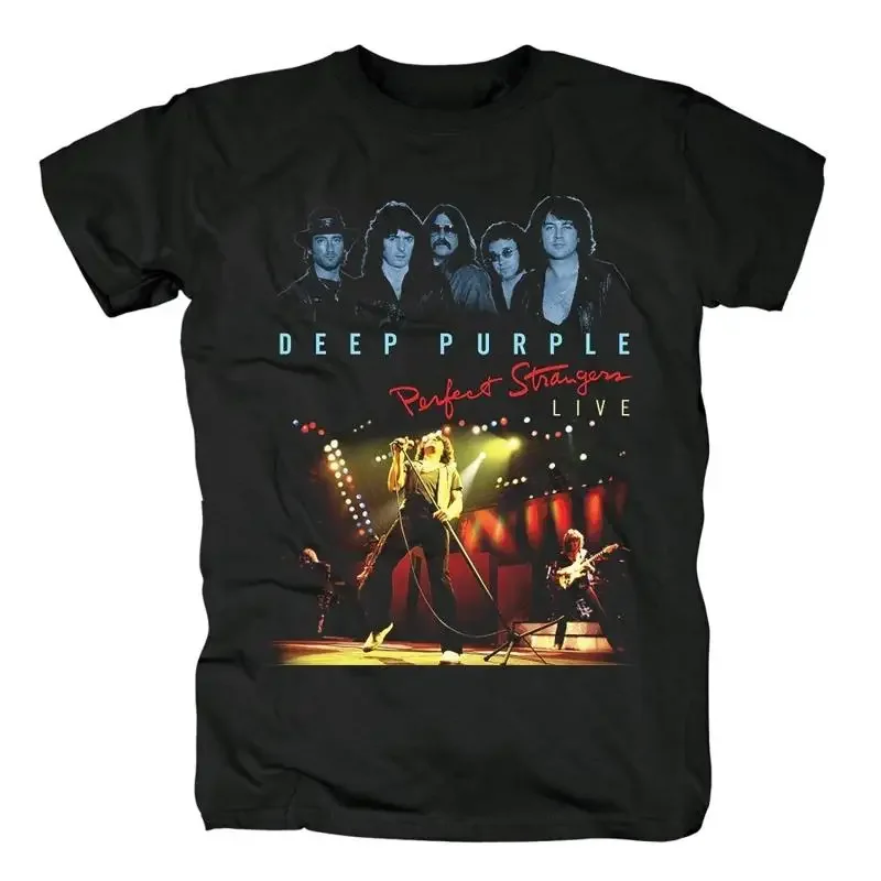 Retro Deep Purple Perfect Strangers Live T Shirt Classic Black S 5XL