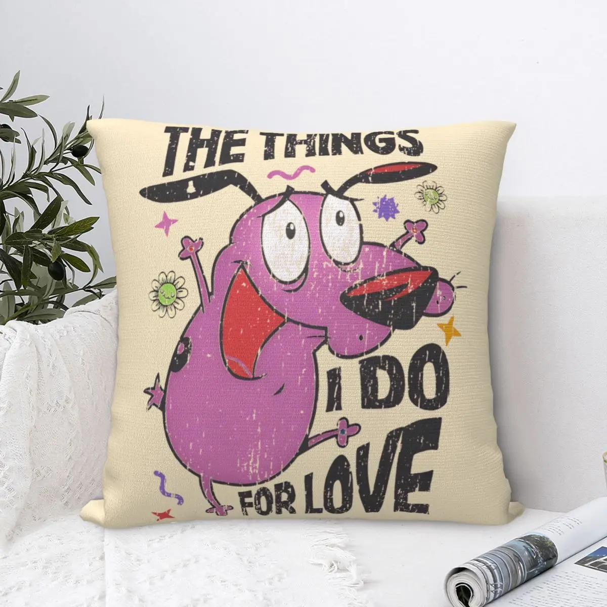 C-courages chien je fais pour l'amour taie d'oreiller impression Polyester housse de coussin cadeau jeter taie d'oreiller couverture maison livraison directe 40*40 cm