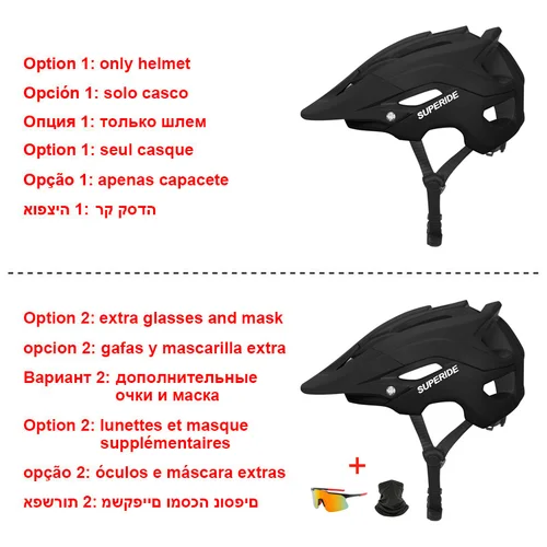 Imagen 2 del producto SUPERIDE-casco de ciclismo transpirable para exteriores, casco de bicicleta XC MTB moldeado integralmente, ultraligero, para montaña y carretera