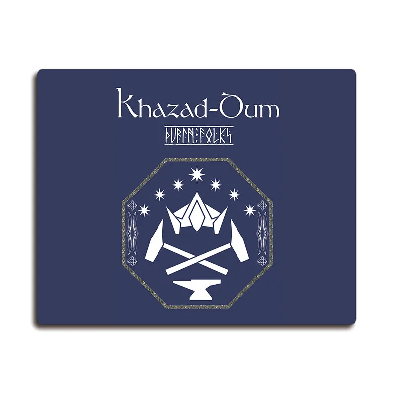 Lotrs Balin Dwarf Kingdom Emblem of Khazad-dum Printed Anti-slip Rubber Pad Office Cup Coaster Party Favor Gifts 220x180x3mm