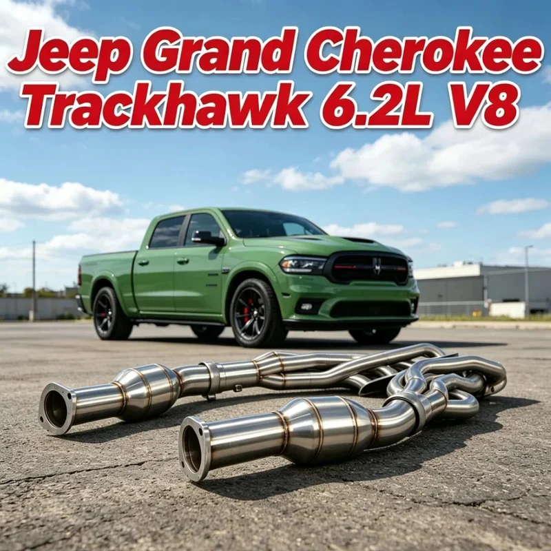 Headers Heat Shield Fit Jeep Trackhawk 6.2L Hellcat, Stainless Manifold w Thermal Protection Direct Bolt-On