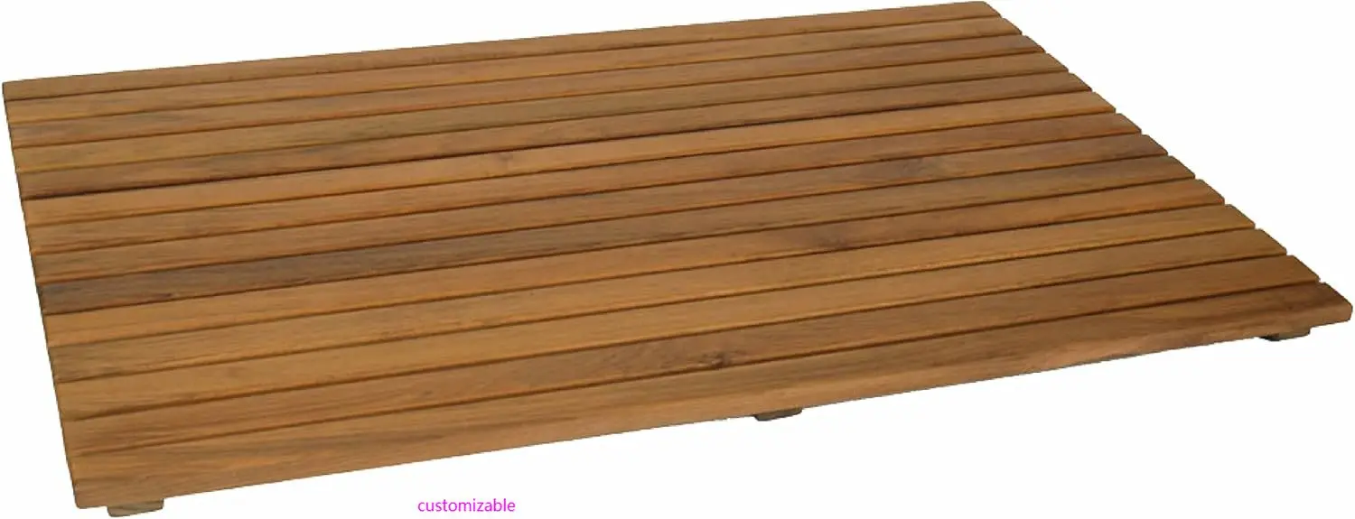 

Прямоугольный деревянный коврик для душа из тикового дерева | Водонепроницаемый коврик | Крытый коврик для ванной | Платформа для душа на открытом воздухе | 31,5 дюйма Д x 19,75 дюйма Ш x 1,25 дюйма В