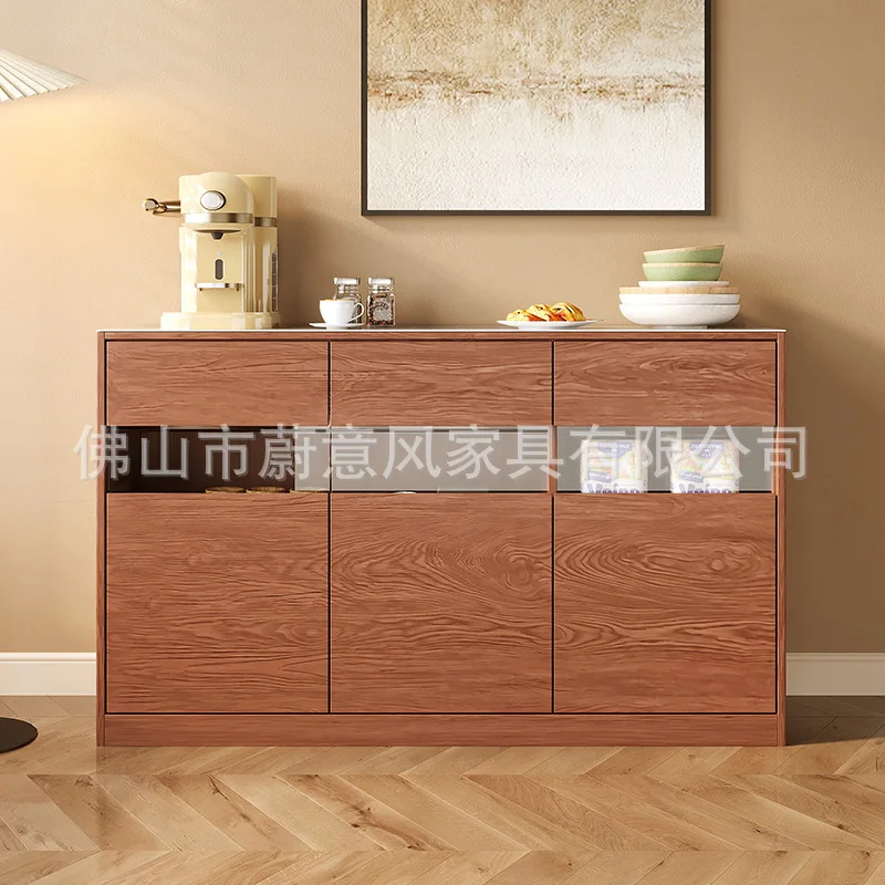 

Oak solid wood rock slab dining side cabinet dining room cabinet storage cabinet household