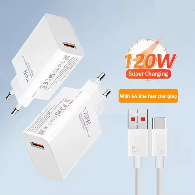 120W Charger GaN Super Fast Charge 67W EU Quick Charger 1M Cable For Xiaomi 17 15 14 Ultra Type C USB Charging