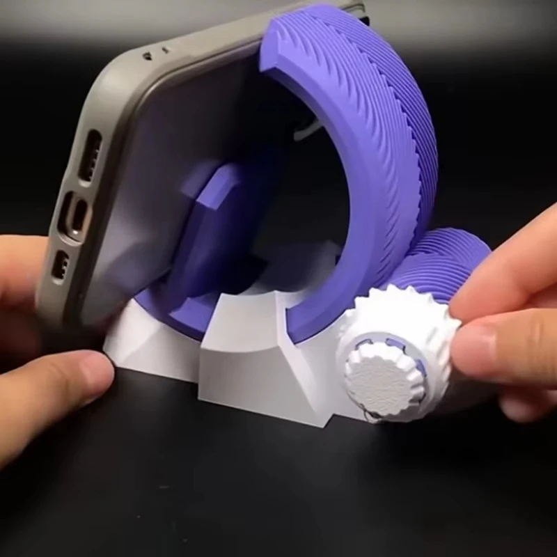 حامل هاتف تروس قابل للتعديل لسطح المكتب، تصميم تروس محمول وعملي أ